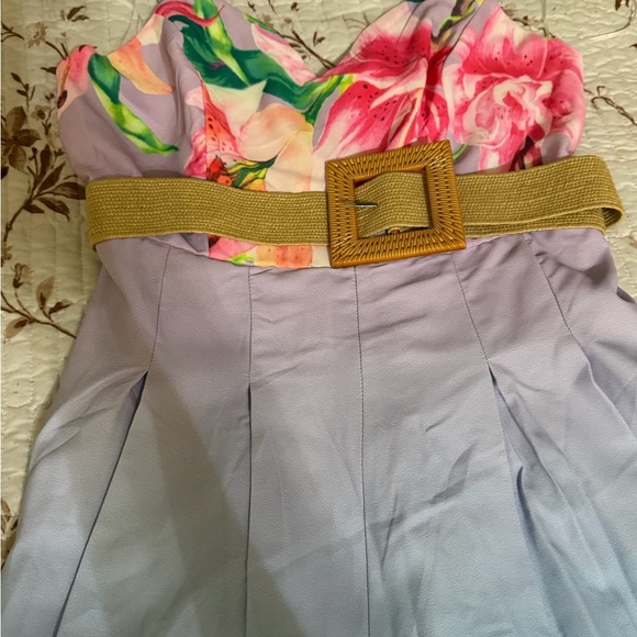 Floral Maxi Dress with Belt - Picture 3 of 5